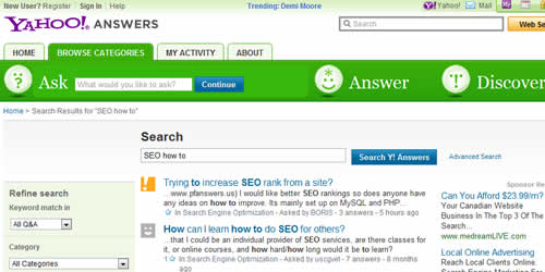 Yahoo Answers Blog Ideas