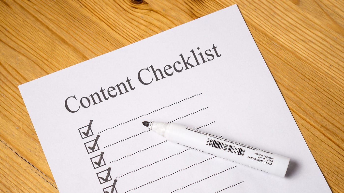 Content checklist