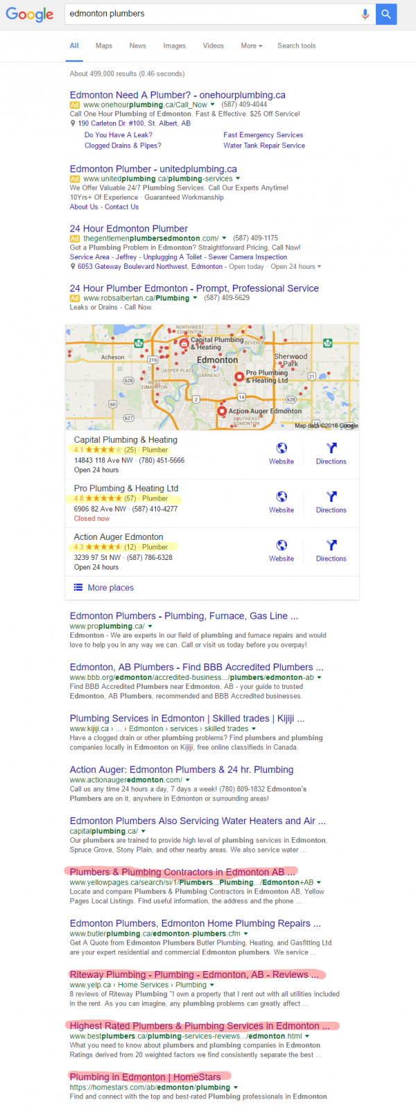 How reviews show in Google listings