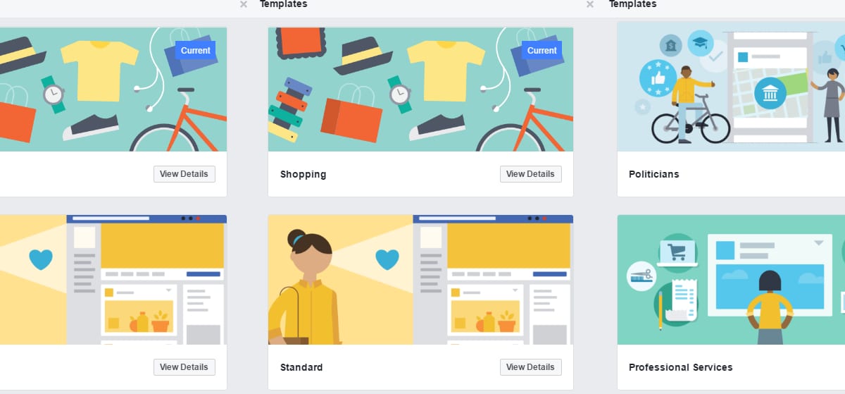 facebook layout template